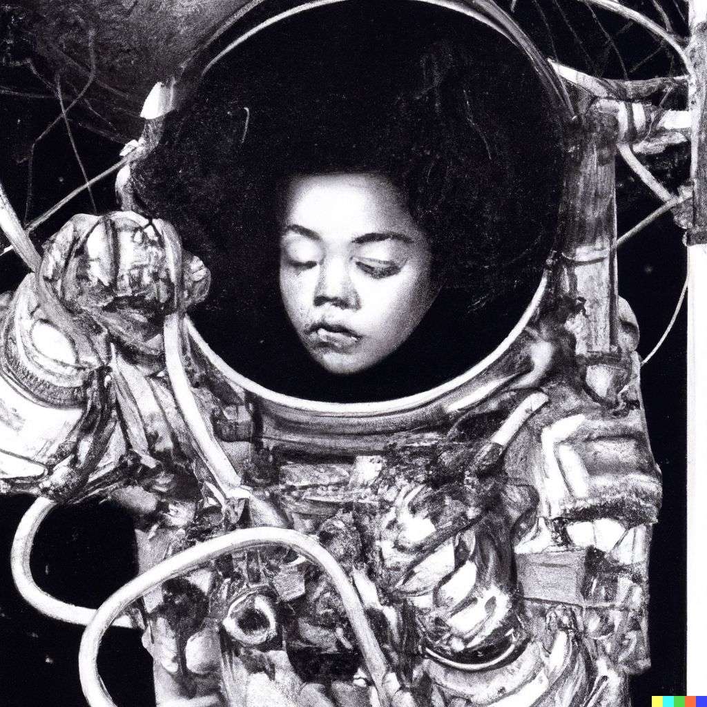 an astronaut, print by Bernie Wrightson